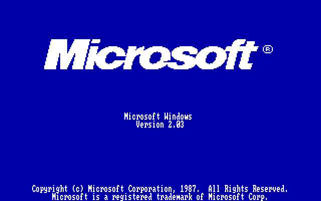 Windows 2.0 загрузочный экран (1987)