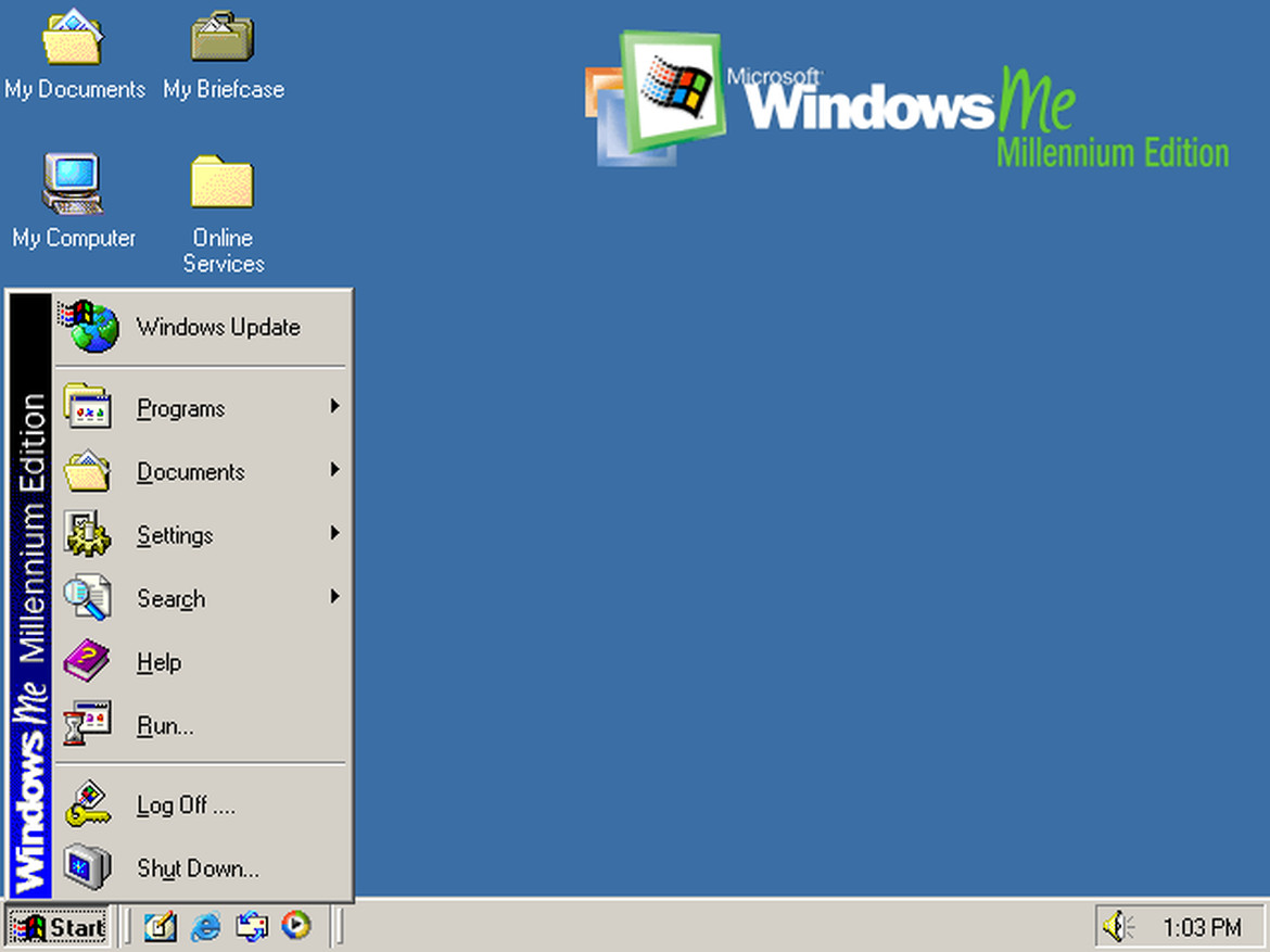 Windows ME рабочий стол (2000)