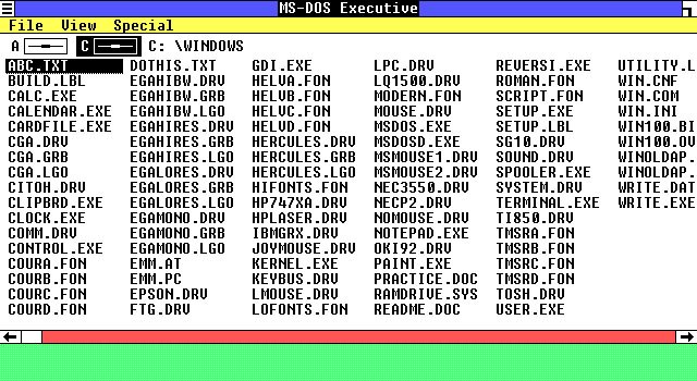 Windows 1.01 MS-DOS Executive (графическая оболочка) (1985)