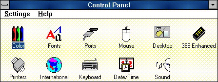 Windows 3.0 панель управления (1990)