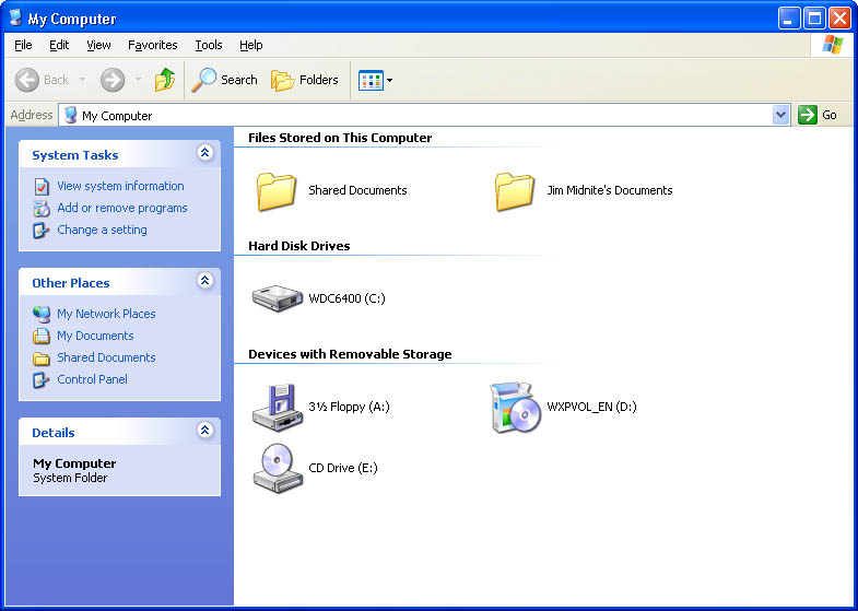 Windows XP проводник (2001)